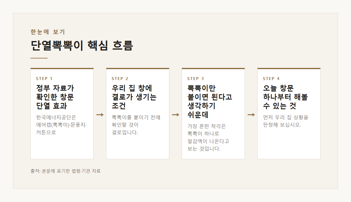 단열뽁뽁이 본문·공식출처 기반 설명 도표 1 · 본문 기반