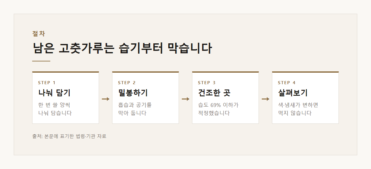 고춧가루보관 설명 도표 1 · 핵심 설명