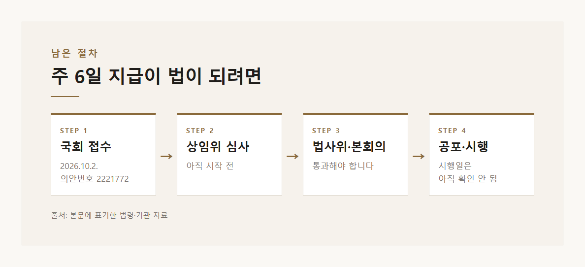 개편안이 법이 되기까지 남은 절차를 정리한 도표 · 본문 내용을 정리한 도표입니다